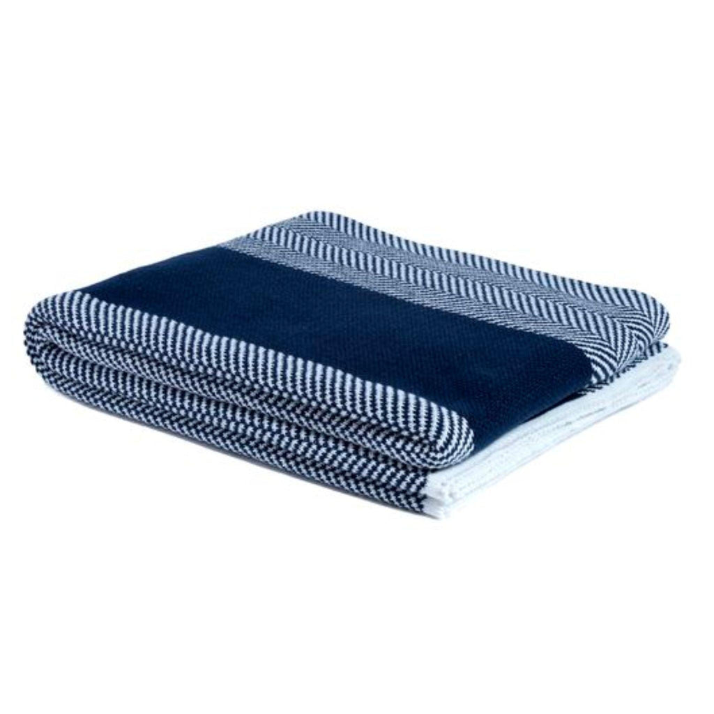 Poly Herringbone Striped Throw - Available in Six Colors - Throw Blankets - The Well Appointed House