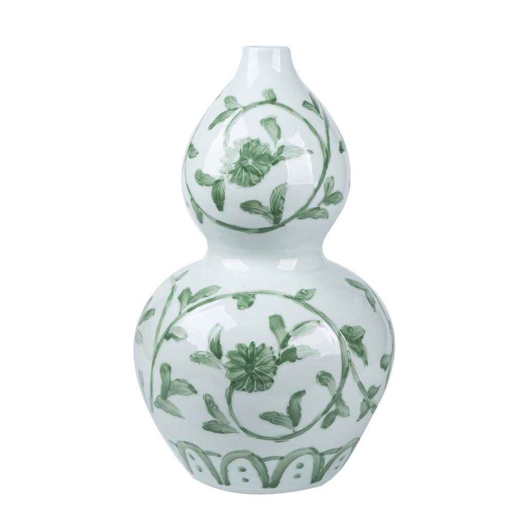 Porcelain Celadon Green Vine Gourd Vase - Vases & Jars - The Well Appointed House