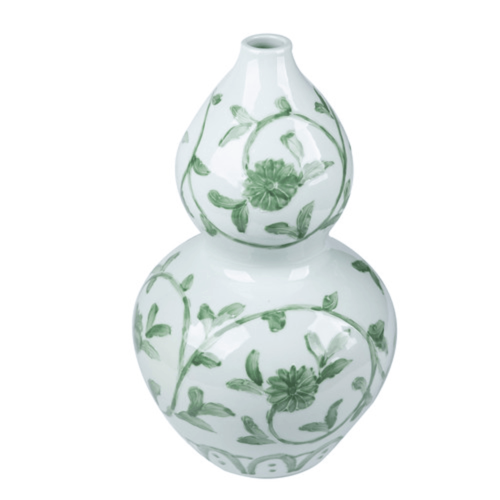 Porcelain Celadon Green Vine Gourd Vase - Vases & Jars - The Well Appointed House