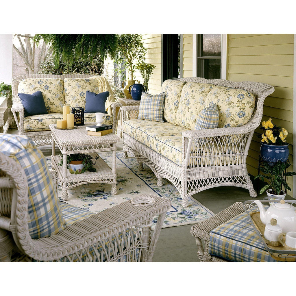 Porch Wicker Coffee Table with Pineapple Feet - Coffee Tables - The Well Appointed House