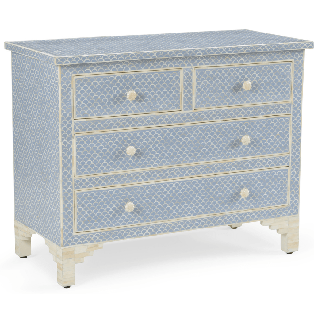 Powder Blue Four Drawer Chest - Nightstands & Chests - The Well Appointed House