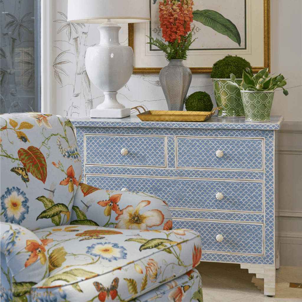 Powder Blue Four Drawer Chest - Nightstands & Chests - The Well Appointed House