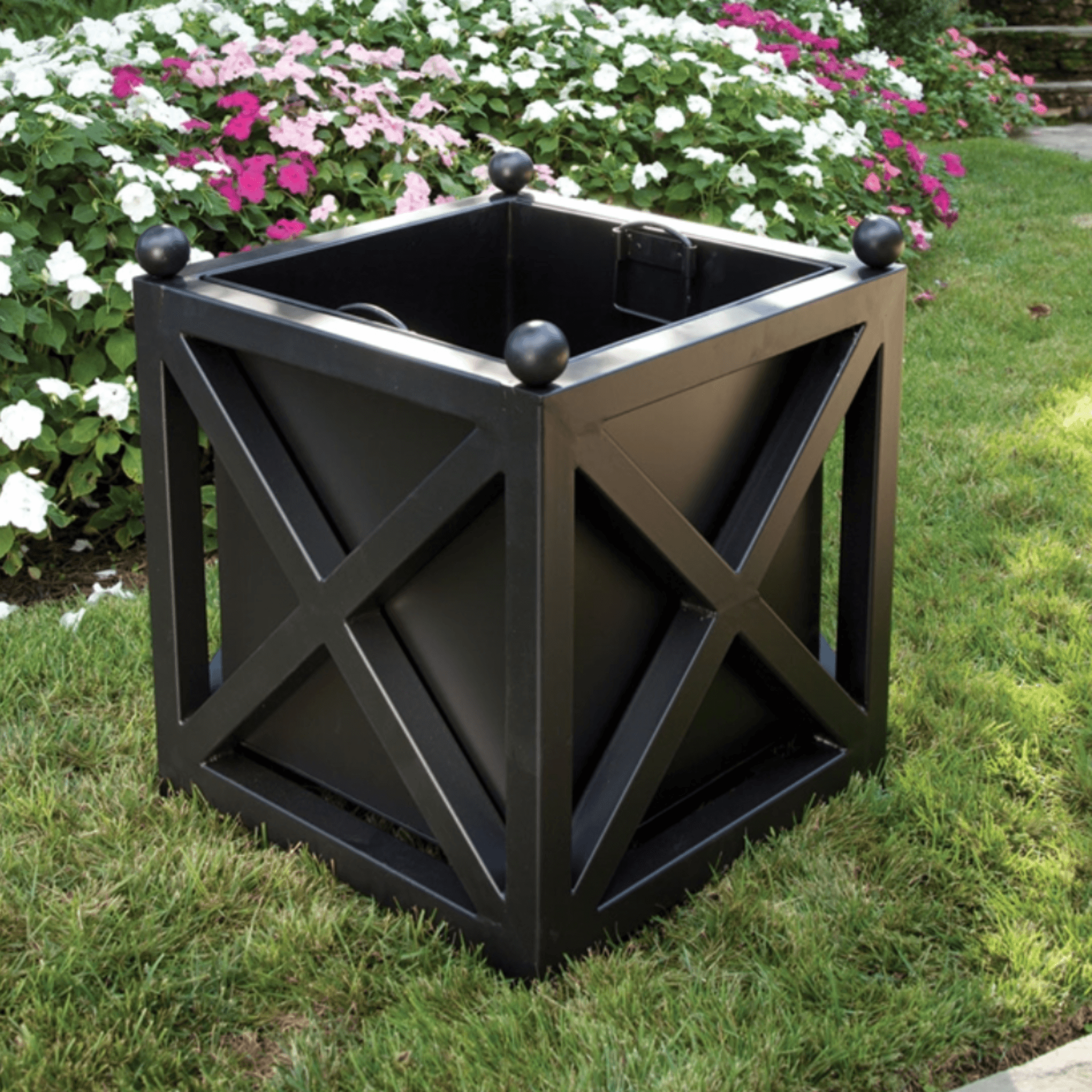 black metal window box planters Paris Planter