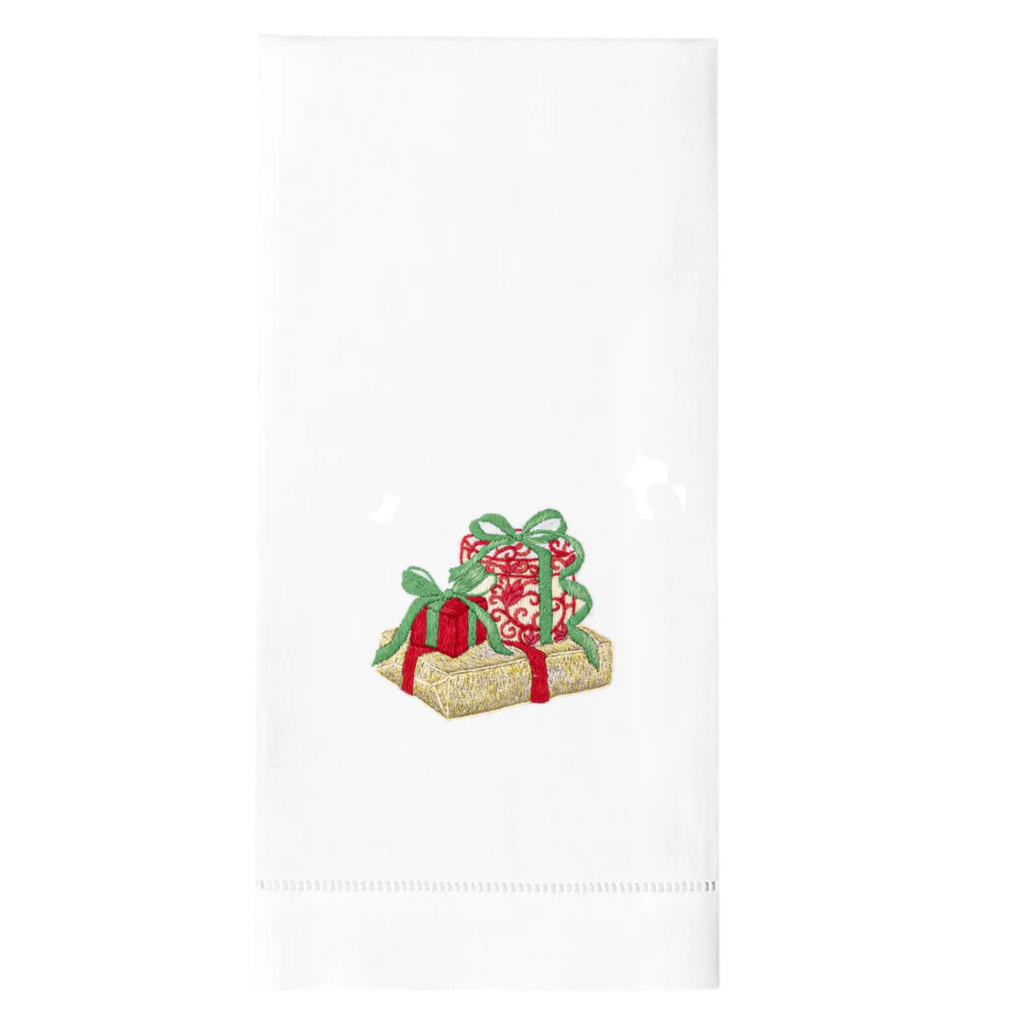Set of 4 Wrapped Presents Christmas Hand Towels - The Well Appointed House