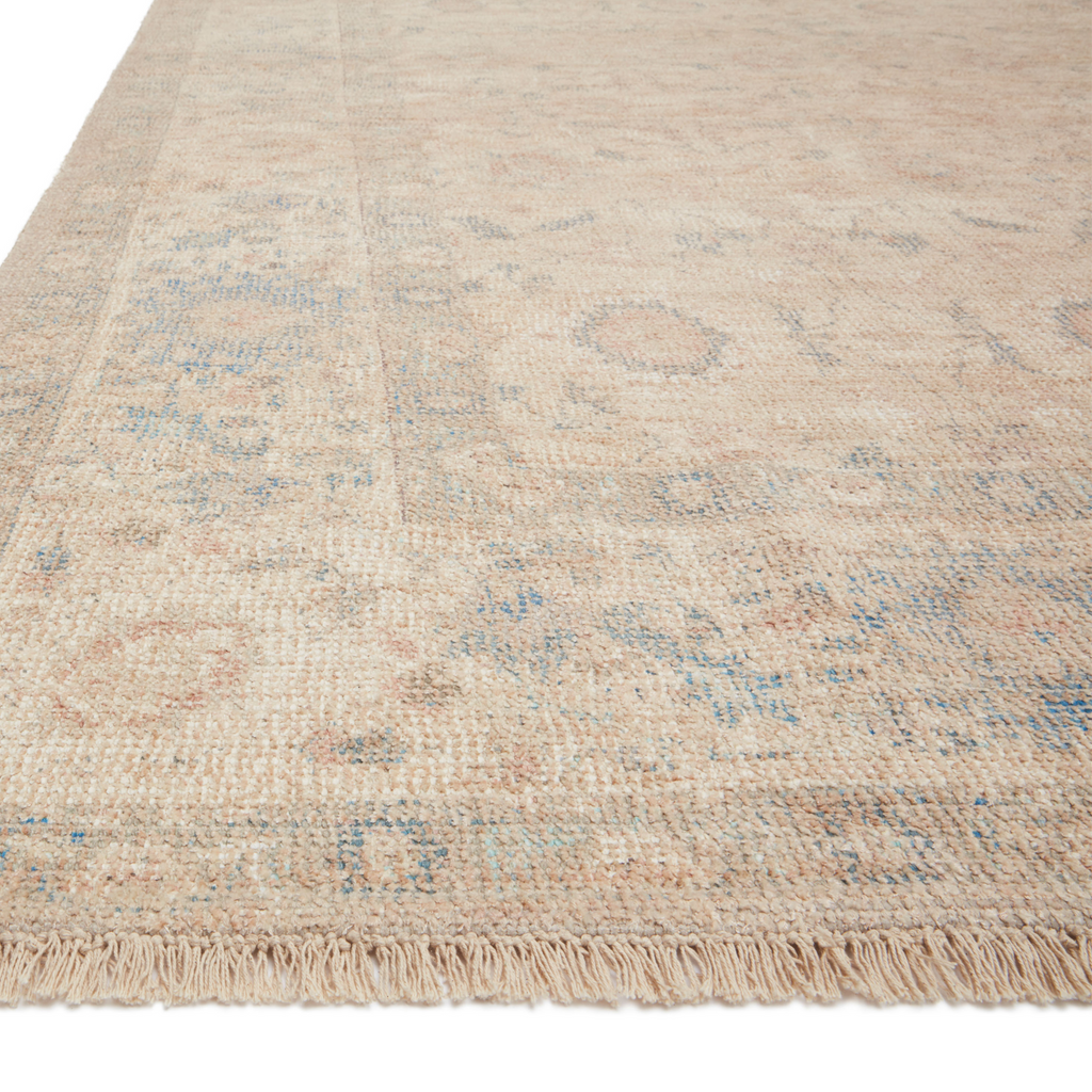 Priya Natural / Blue Area Rug - The Well Appointed House