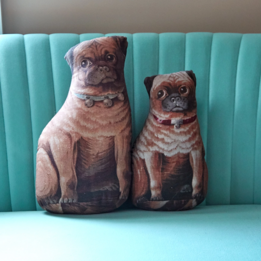 Large Vintage Pug Throw Pillow - The Well Appointed House