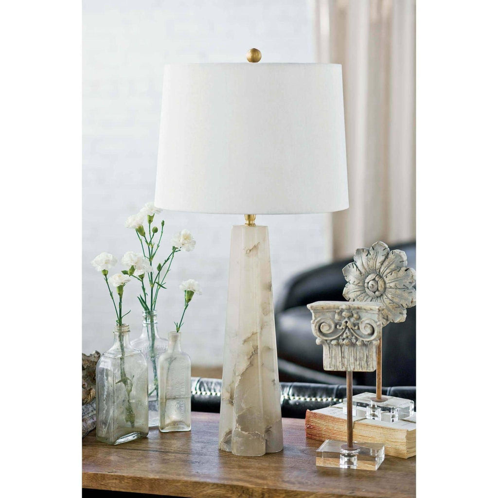 Quatrefoil Alabaster Table Lamp Small - Table Lamps - The Well Appointed House