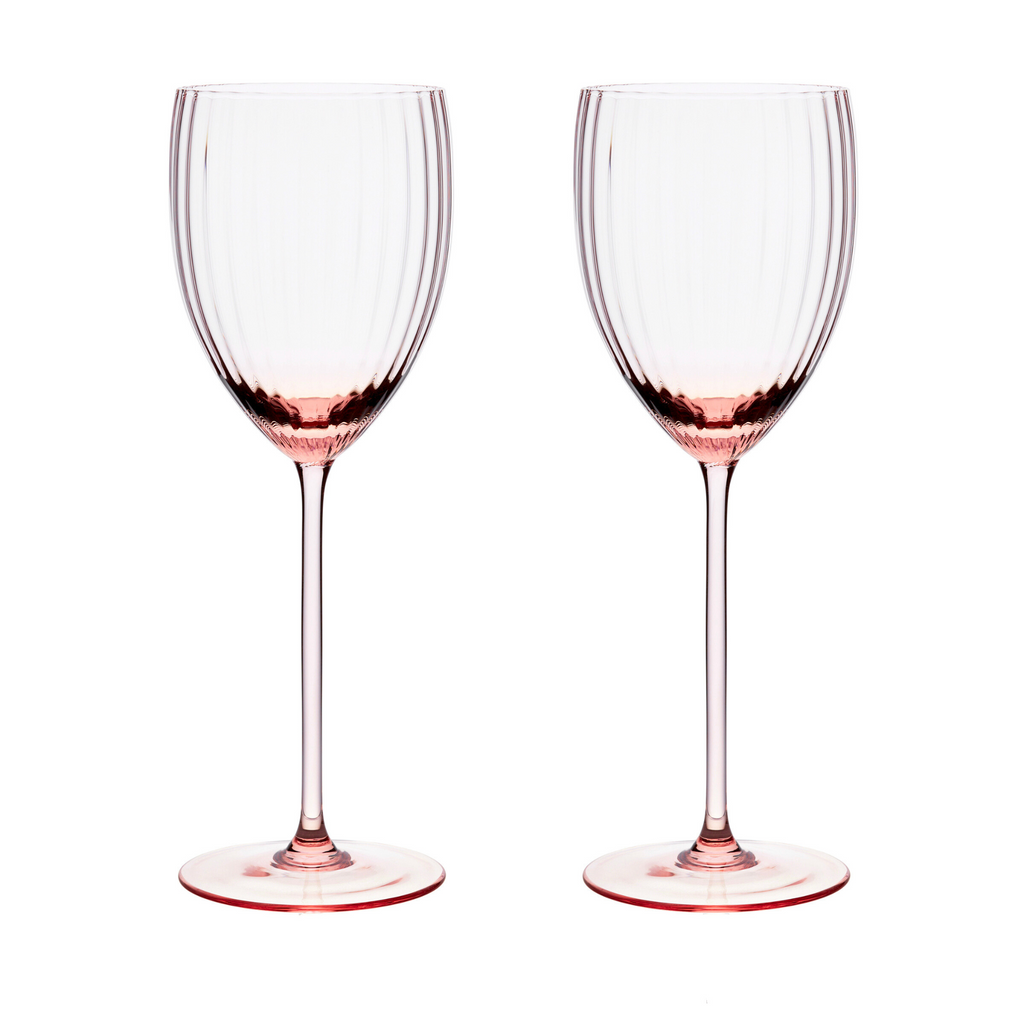 Set of Two Quinn Rose White Wine Glasses - The Well Appointed House