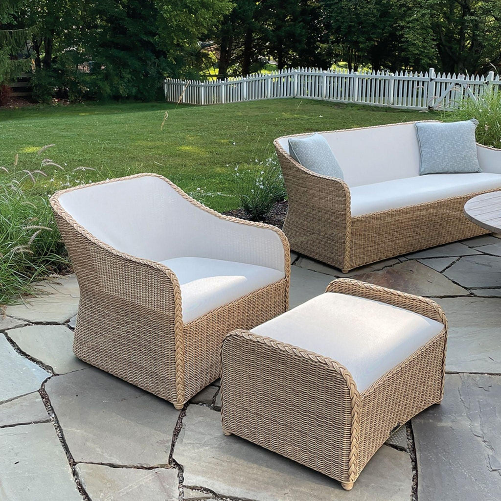 Quogue Wicker Outdoor Ottoman - Outdoor Ottomans - The Well Appointed House