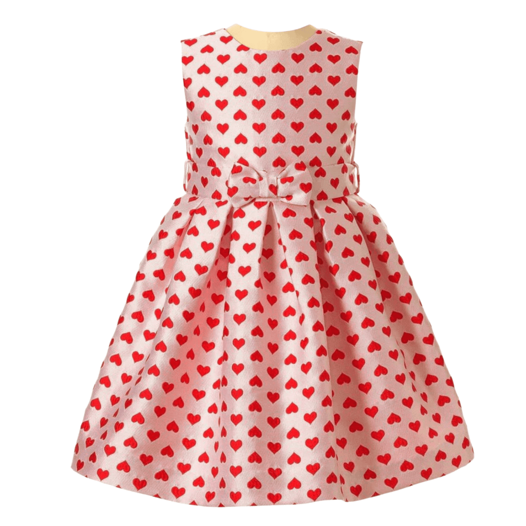 Rachel Riley Heart Damask Party Dress - Little Loves Girl Clothing - The Well Appointed House