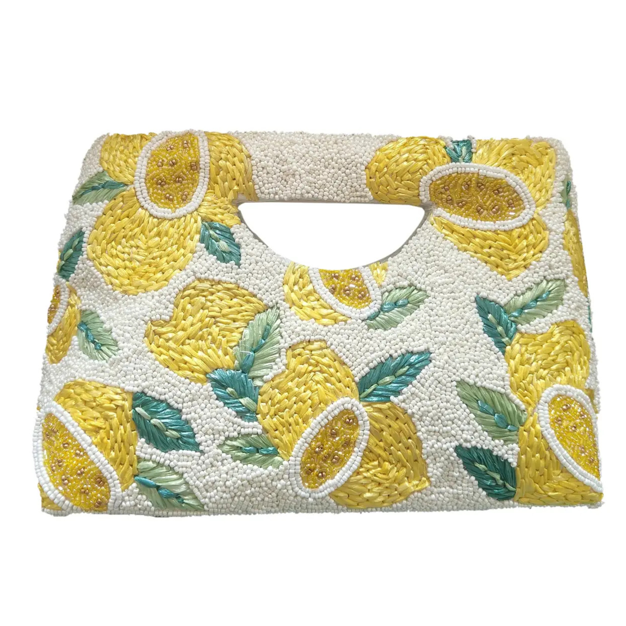 Raffia Lemons Beaded Bag – The Well Appointed House