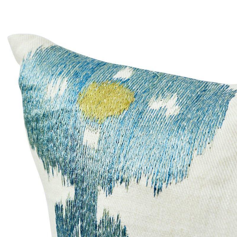 Raja Embroidered Antique Asian Ikat 18" Throw Pillow - Pillows - The Well Appointed House