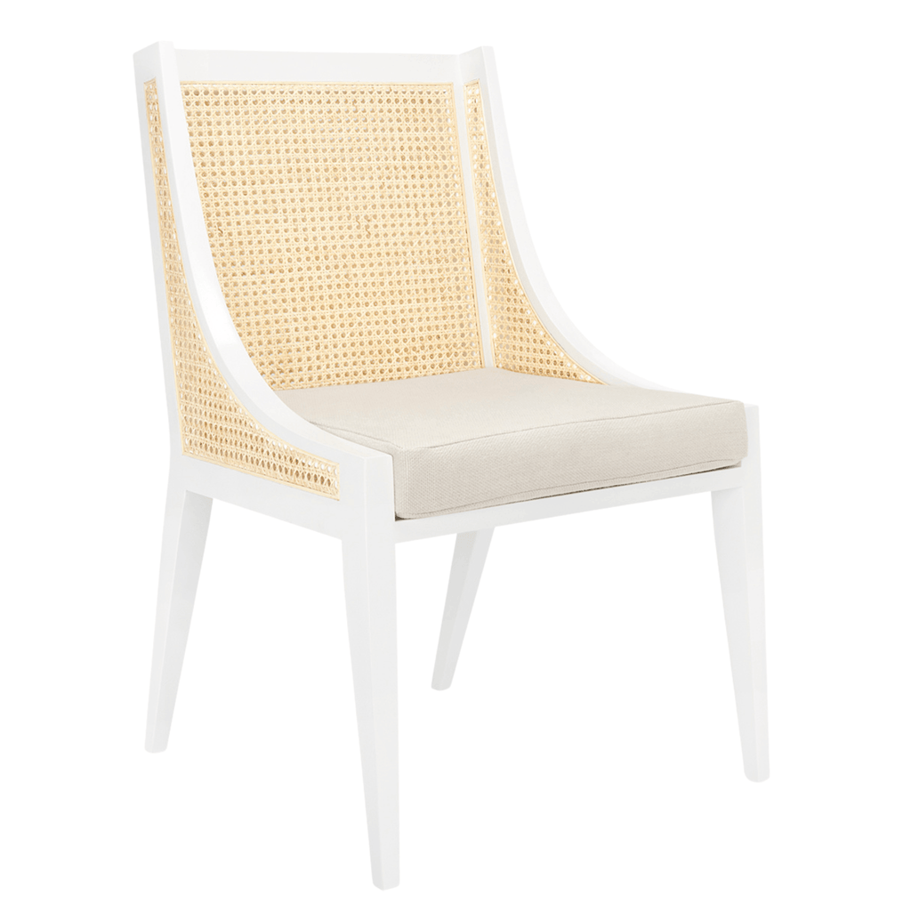 Raleigh Caned Armchair in Eggshell White - Dining Chairs - The Well Appointed House