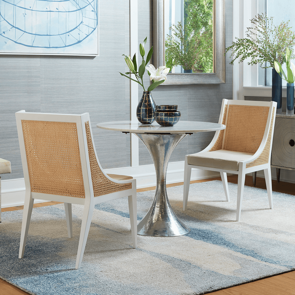 Raleigh Caned Armchair in Eggshell White - Dining Chairs - The Well Appointed House