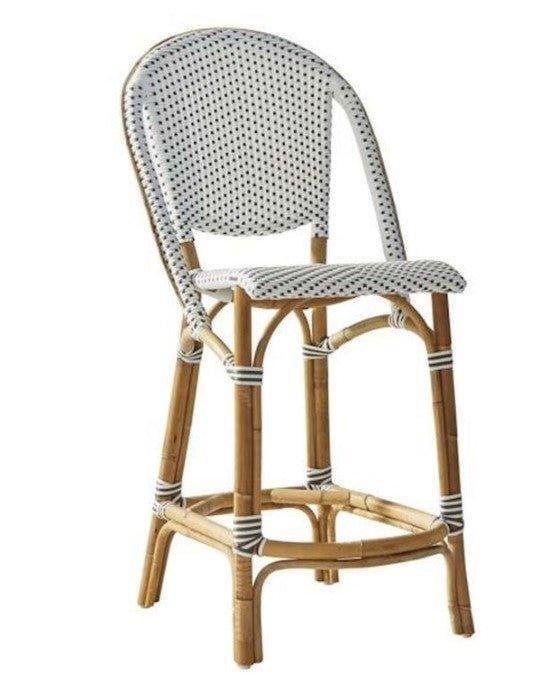 Rattan and Synthetic Fiber Woven Bistro Style Counter Stool - Available in Many Colors - Bar & Counter Stools - The Well Appointed House