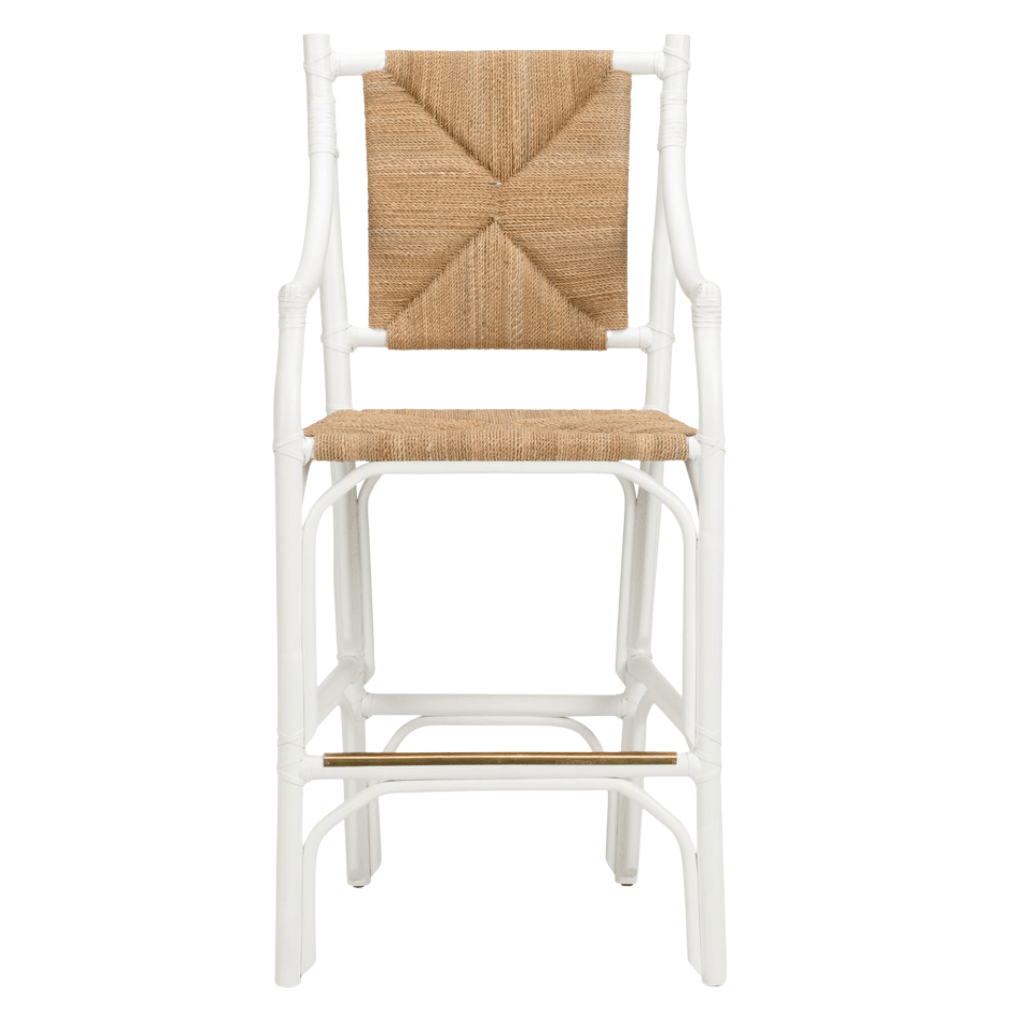 Rattan Barstool with White Lacquer Finish The Well Appointed House