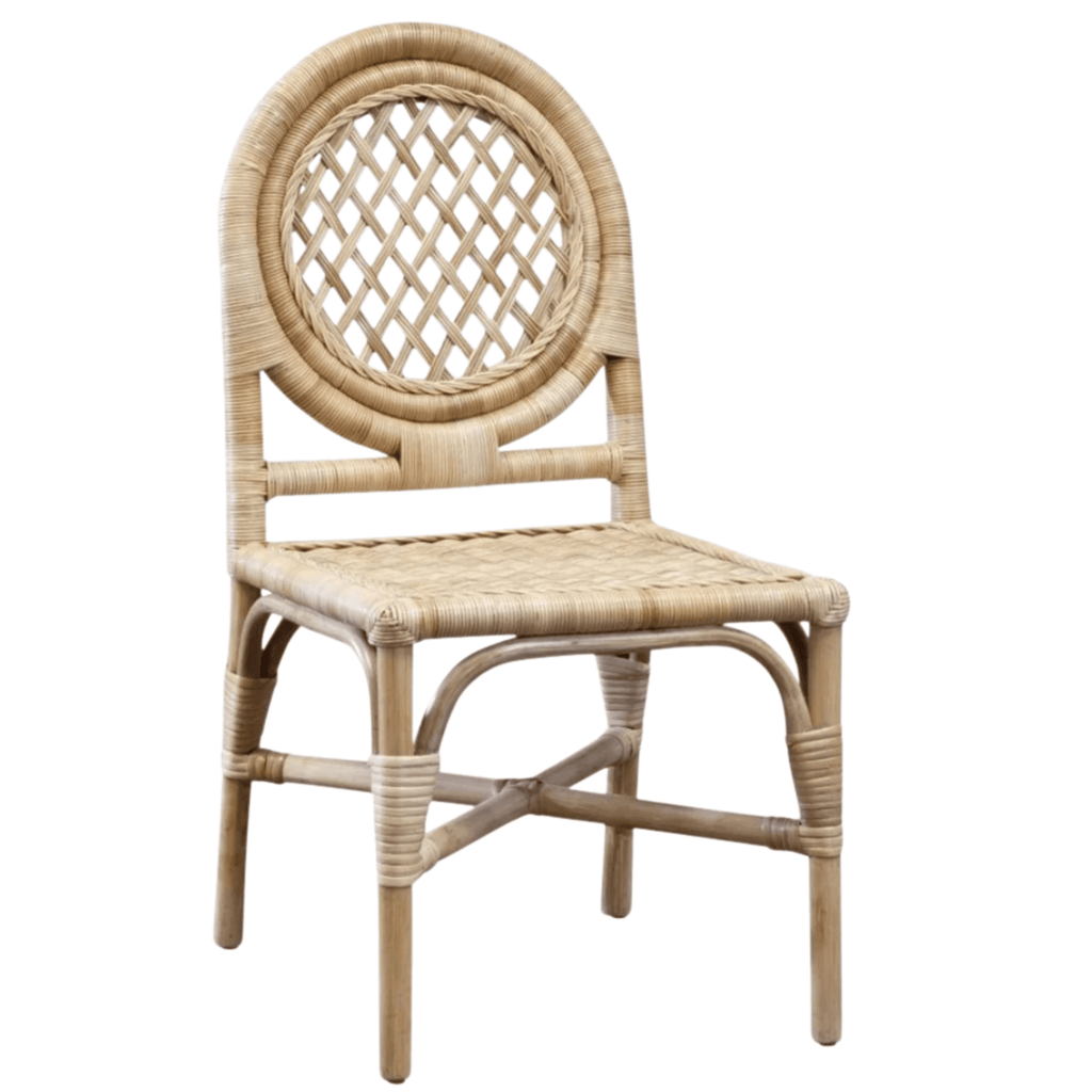 Rattan Trellis-Back Chair - Dining Chairs - The Well Appointed House