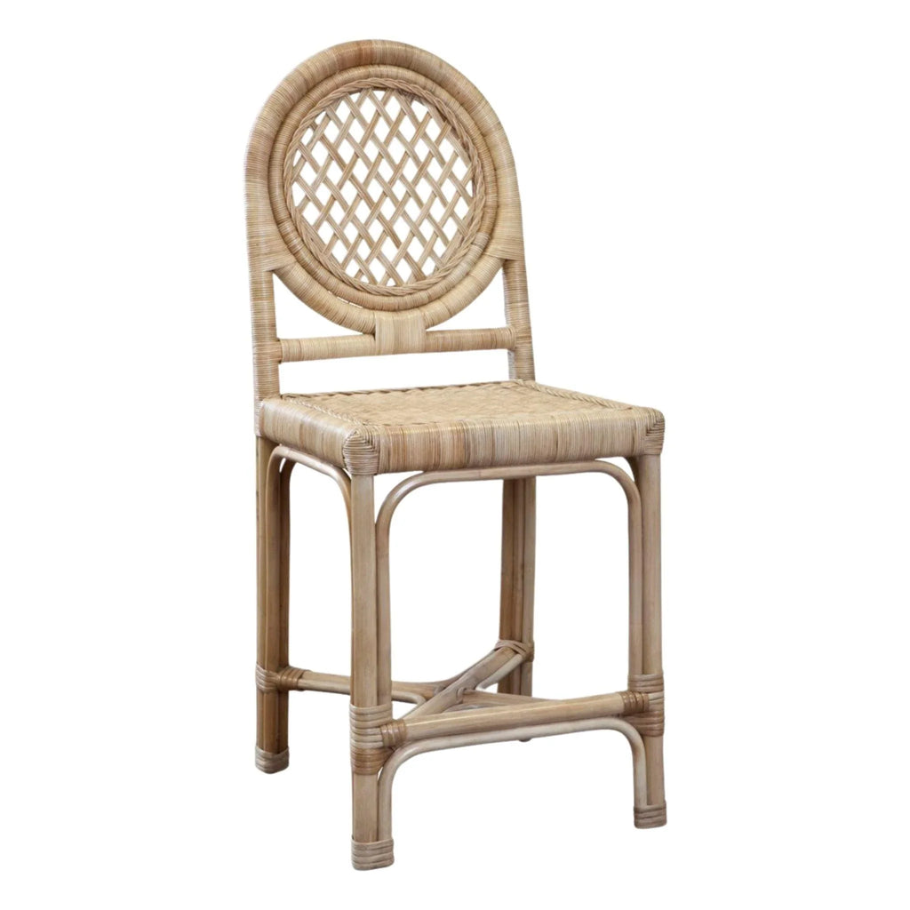 Rattan Trellis-Back Counter Stool - Bar & Counter Stools - The Well Appointed House