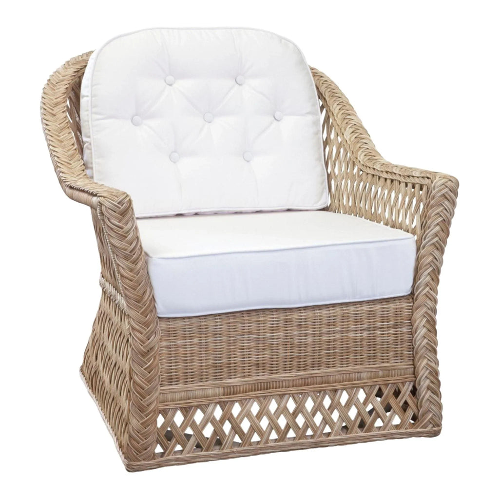 Rattan Trellis Lounge Chair - Accent Chairs - The Well Appointed House