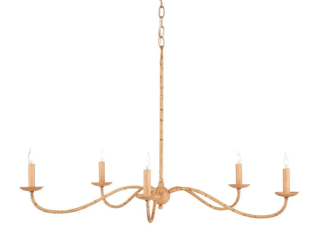 Rattan Wrapped Candelabra Chandelier - Chandeliers & Pendants - The Well Appointed House