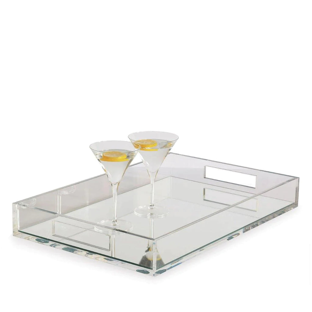 Rectangular Lucite Tray with Mirror Base - Decorative Trays - The Well Appointed House