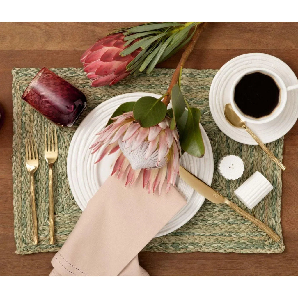 Rectangular Pale Green Raffia Placemats - Placemats & Napkin Rings - The Well Appointed House