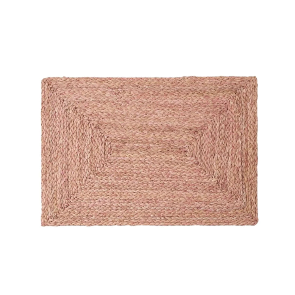 Rectangular Pink Raffia Placemats - Placemats & Napkin Rings - The Well Appointed House