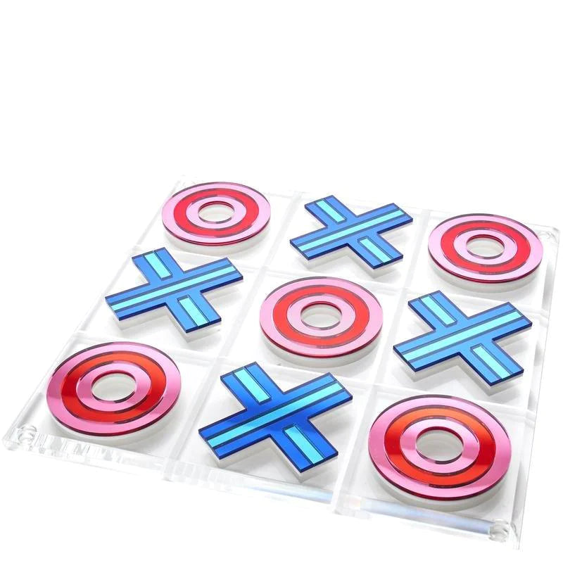 Red and Blue Mirror Tic Tac Toe Game Board - Games & Recreation - The Well Appointed House