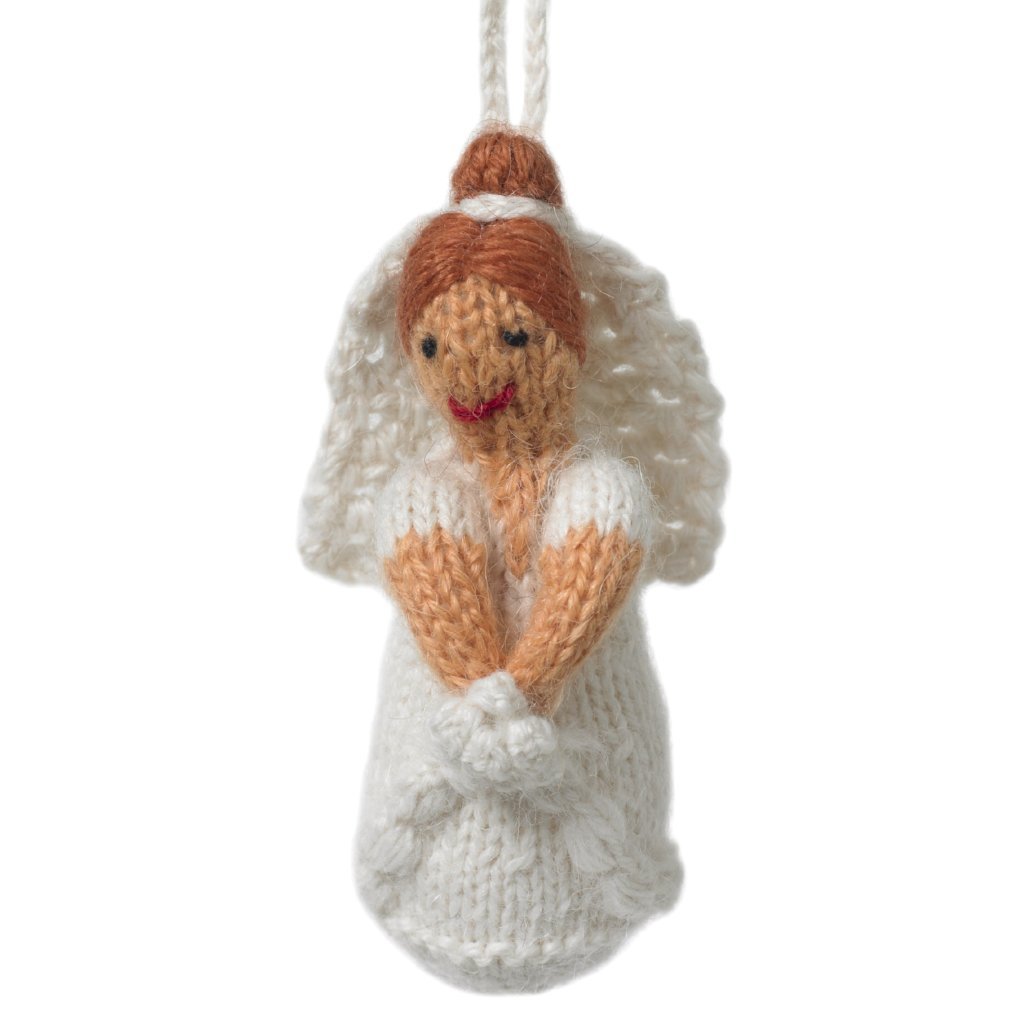 Red Head Bride Hand Knit Christmas Ornament  - The Well Appointed House 