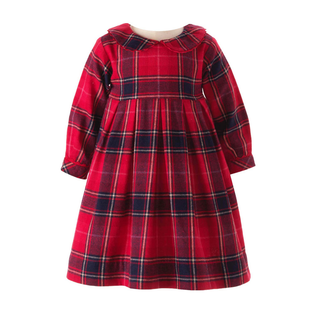 Rachel Riley Red Tartan Flannel Pleated Dress & Bloomers - The Well Appointed House