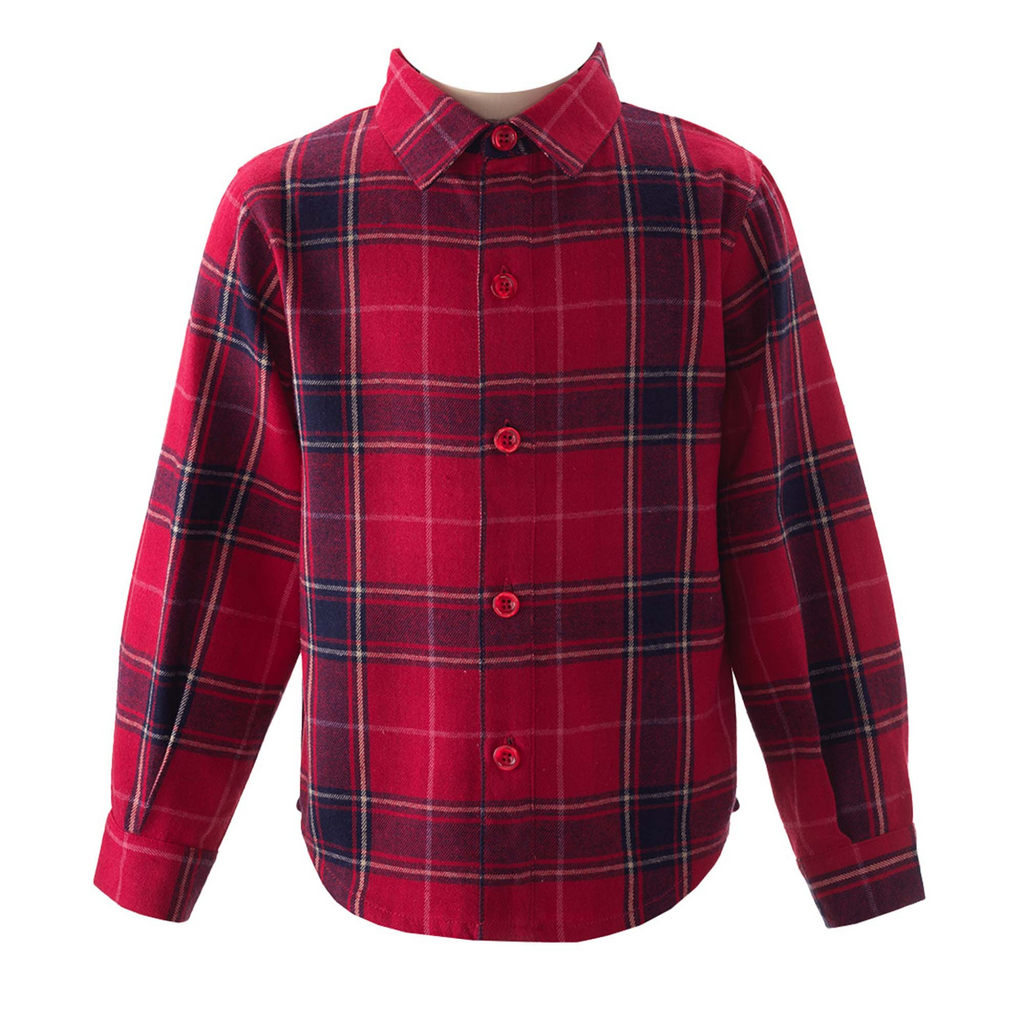 Rachel Riley Red Flannel Tartan Shirt - The Well Appointed House