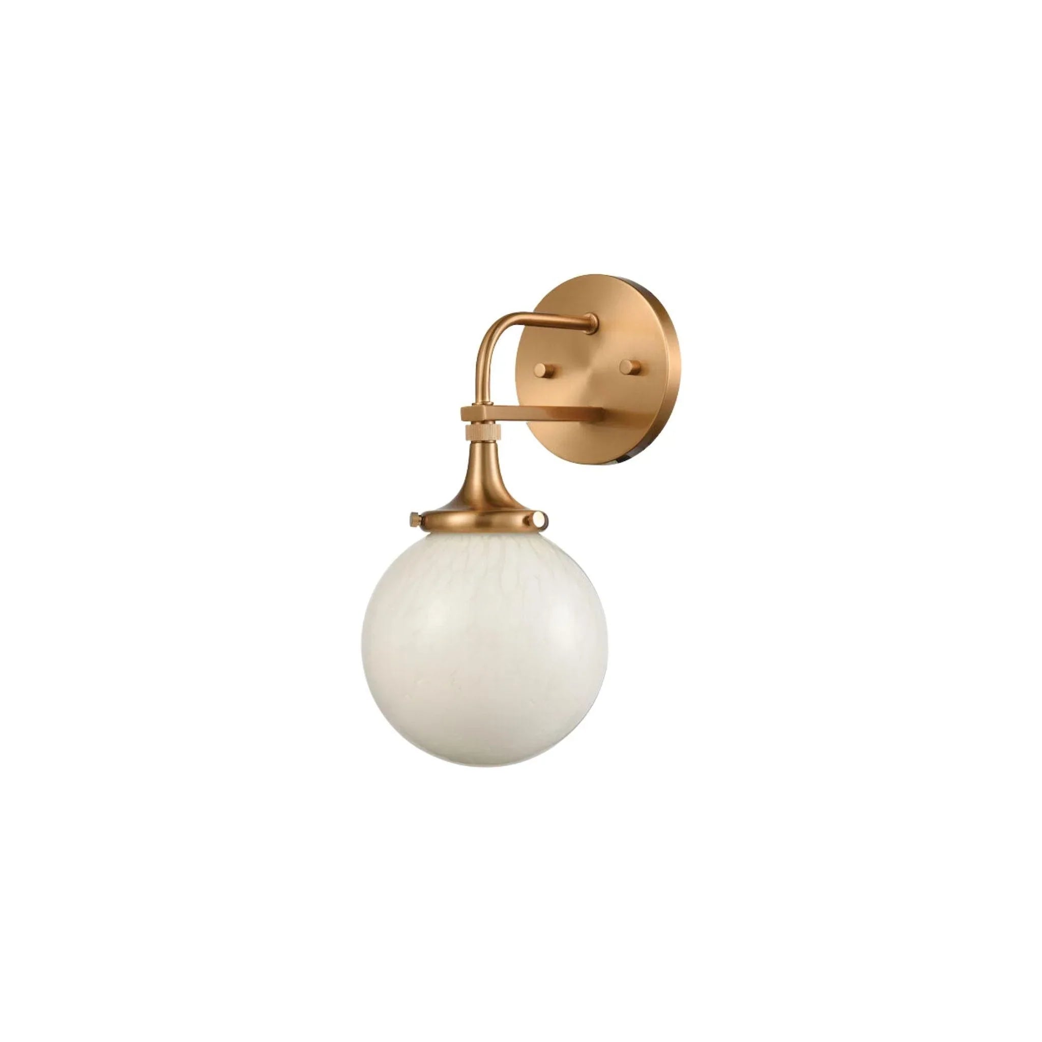 Traditional Antique Brass Wall Sconce With Off White Shade