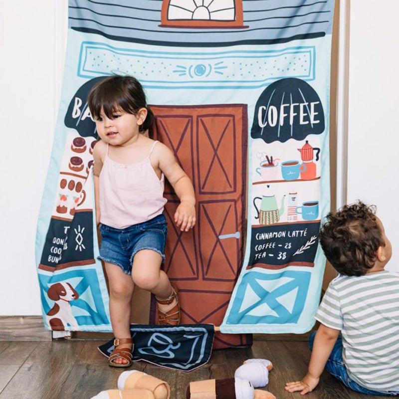 Reversible Coffee Shop & Library Doorway Play House for Kids - Little Loves Playhouses Tents & Treehouses - The Well Appointed House