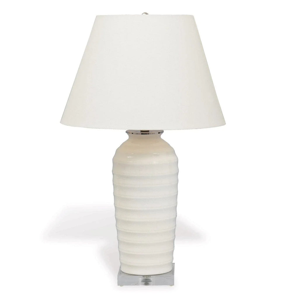 Ribbed Ceramic Table Lamp in Ivory - Table Lamps - The Well Appointed House
