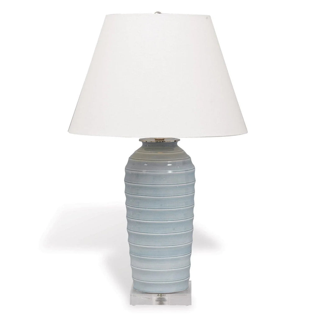 Ribbed Ceramic Table Lamp in Smoke - Table Lamps - The Well Appointed House