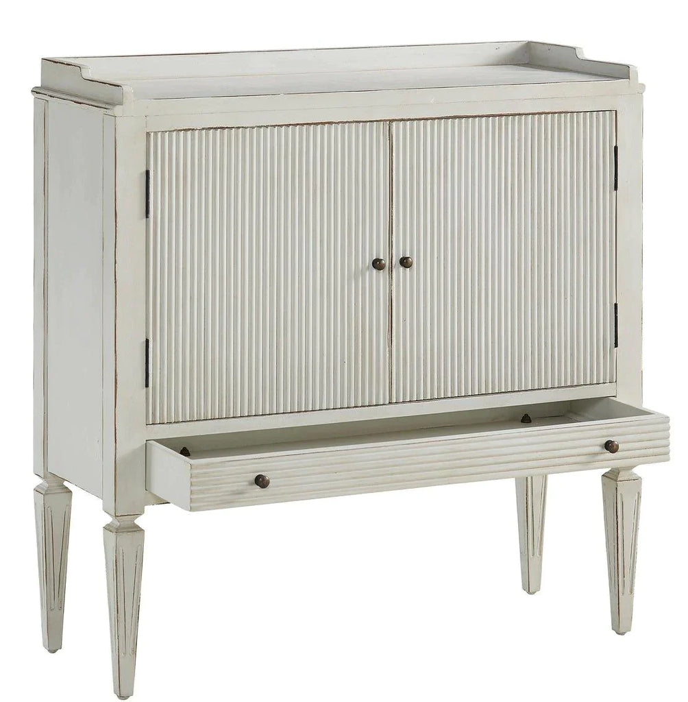 Ribbed Front Two Door Cabinet in Ivory - Nightstands & Chests - The Well Appointed House