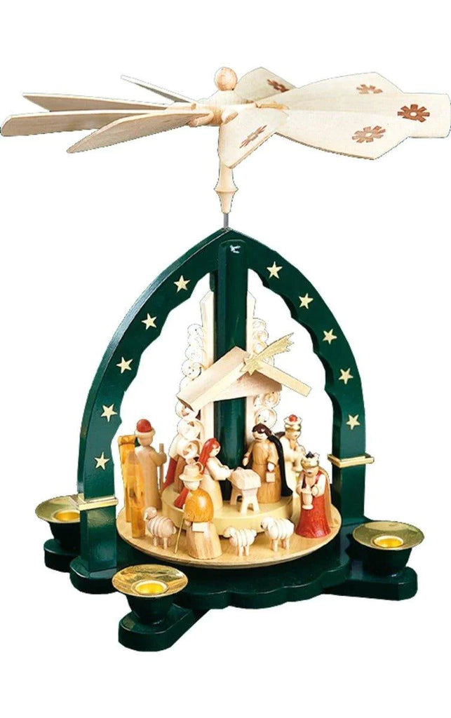 Richard Glaesser Starry Nativity German Candle Holder Pyramid Christmas Decoration - Christmas Decor - The Well Appointed House