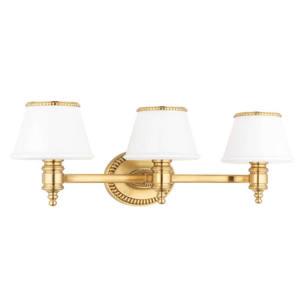 Richmond Flemish Brass Triple Lamp Vanity Light - The Well Appointed House