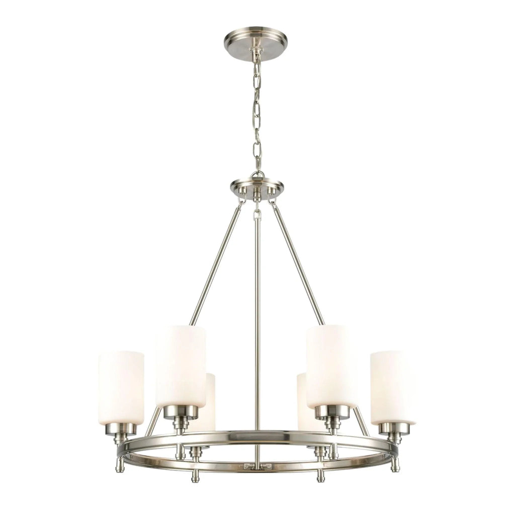Ring Light Chandelier in Satin Nickel - Chandeliers & Pendants - The Well Appointed House