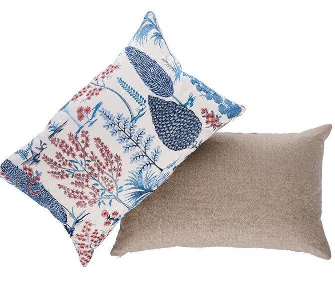 Rose & Blue Pandora Embroidered Tree Motif Throw Pillow - Pillows - The Well Appointed House