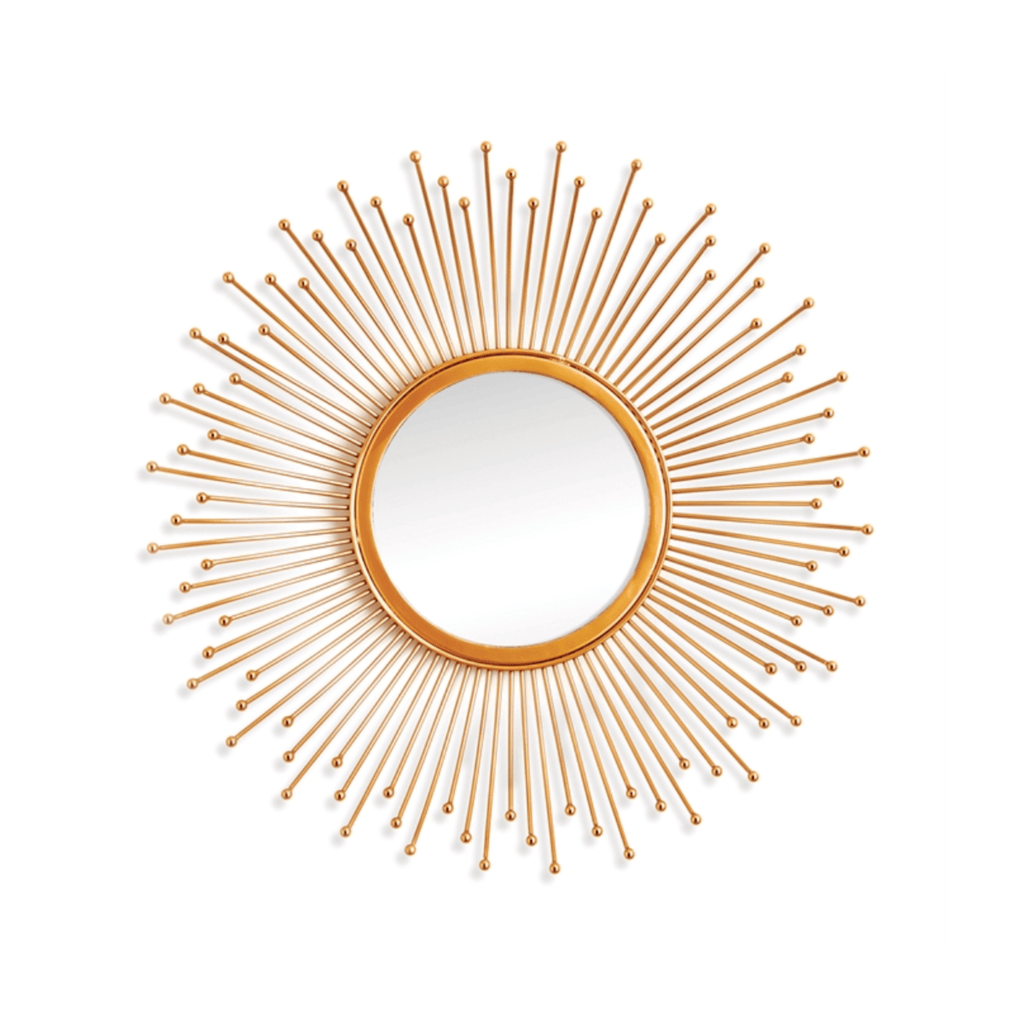 Round Mirror in Gold Starburst Frame - Wall Mirrors - The Well Appointed House