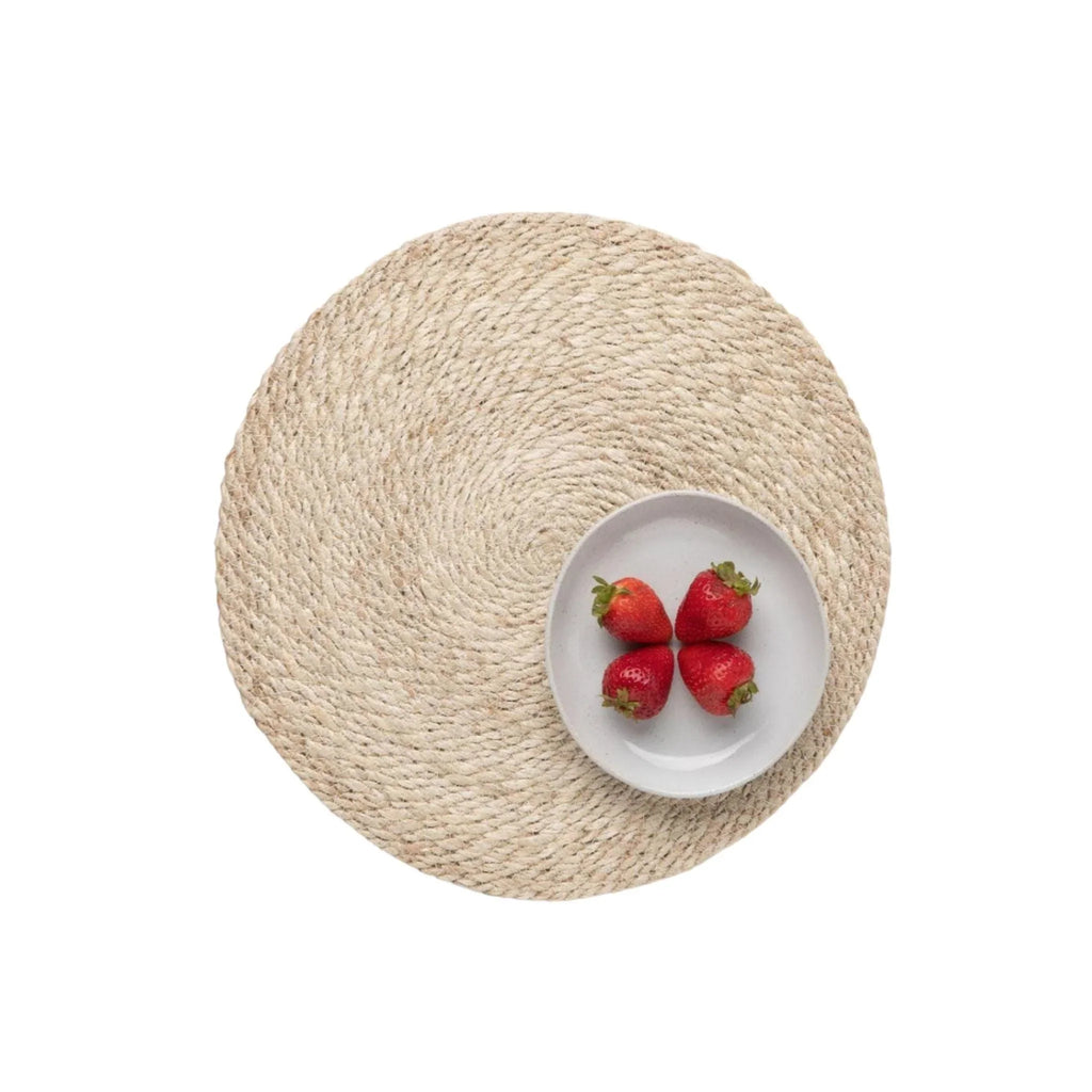 Round Natural Twisted Jute Woven Placemats - Placemats & Napkin Rings - The Well Appointed House