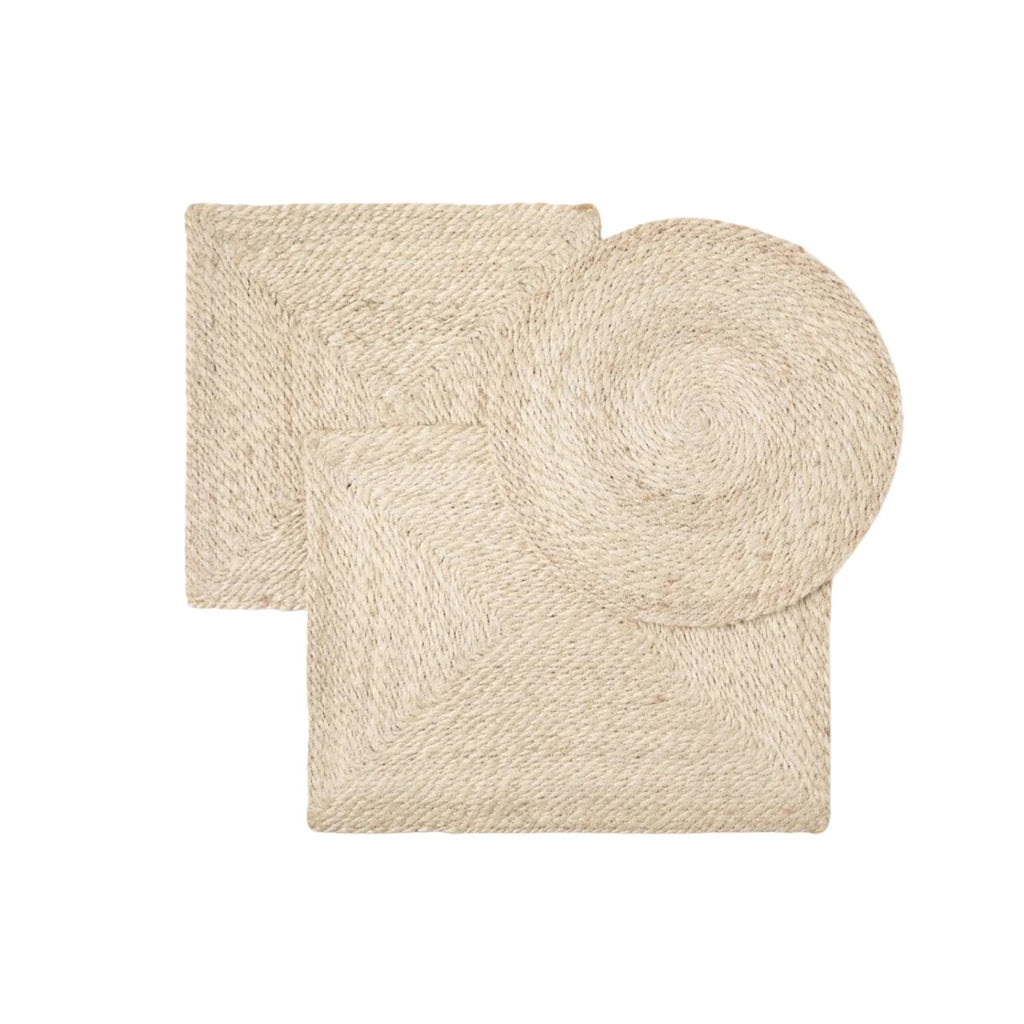 Round Natural Twisted Jute Woven Placemats - Placemats & Napkin Rings - The Well Appointed House