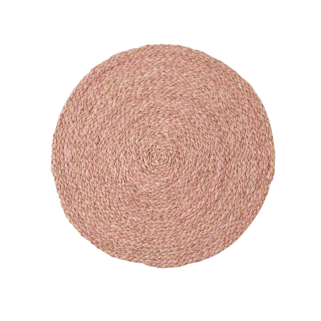 Round Pink Raffia Placemats - Placemats & Napkin Rings - The Well Appointed House