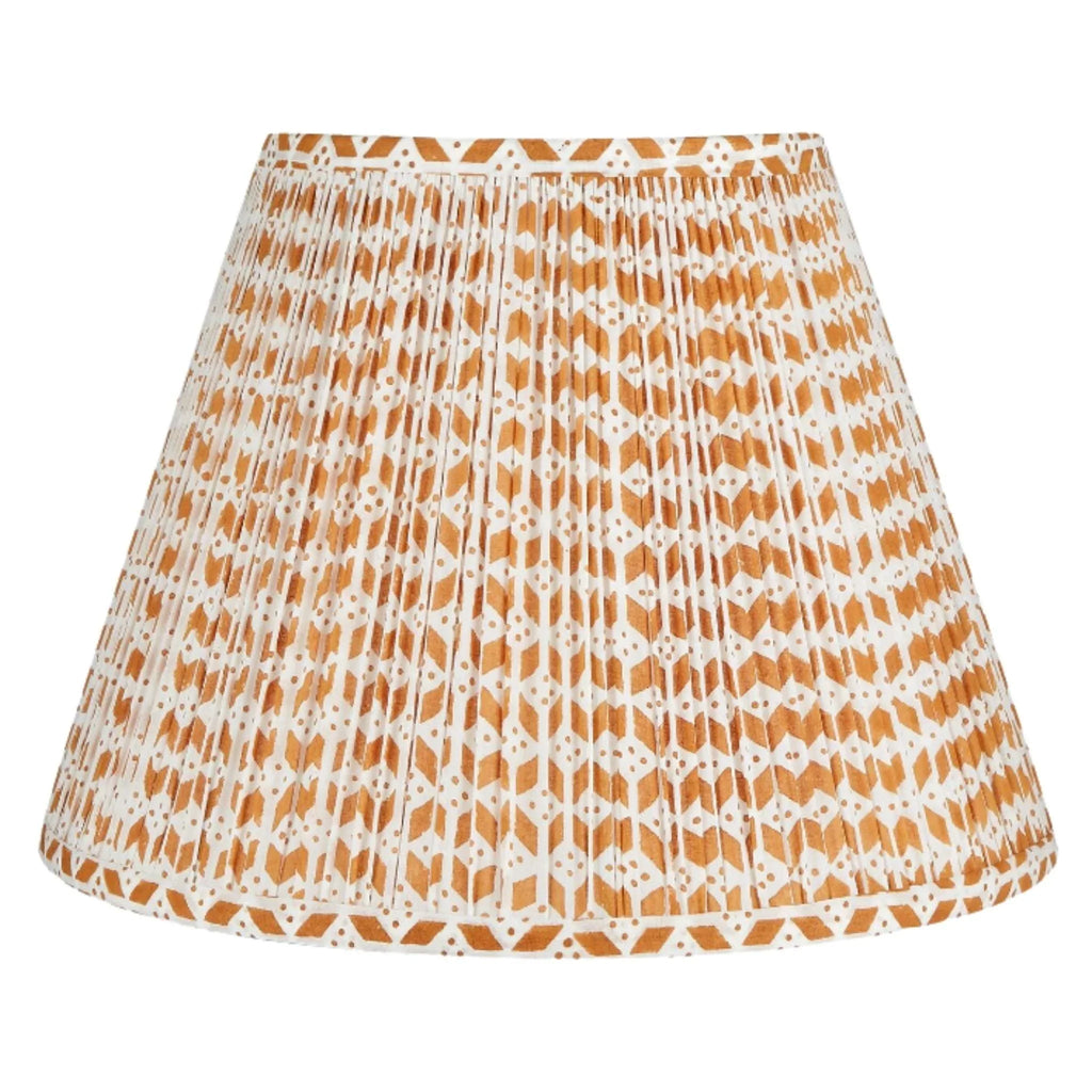 Roxbury Fabric Lampshade in Orange & White - Lamp Shades - The Well Appointed House