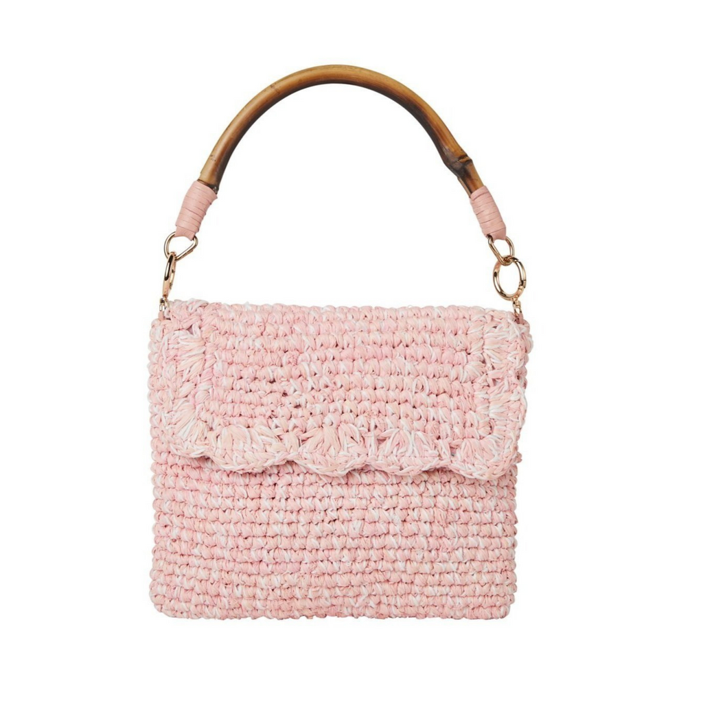 Sabrina Straw Handbag in Pink - The Well Appointed House