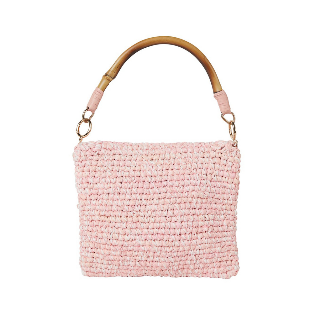 Sabrina Straw Handbag in Pink - The Well Appointed House