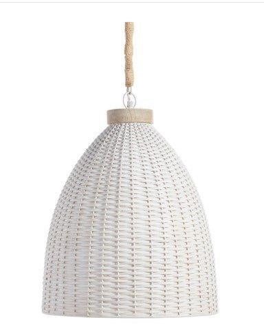 Salinas Whitewashed Wicker Pendant Light - Chandeliers & Pendants - The Well Appointed House