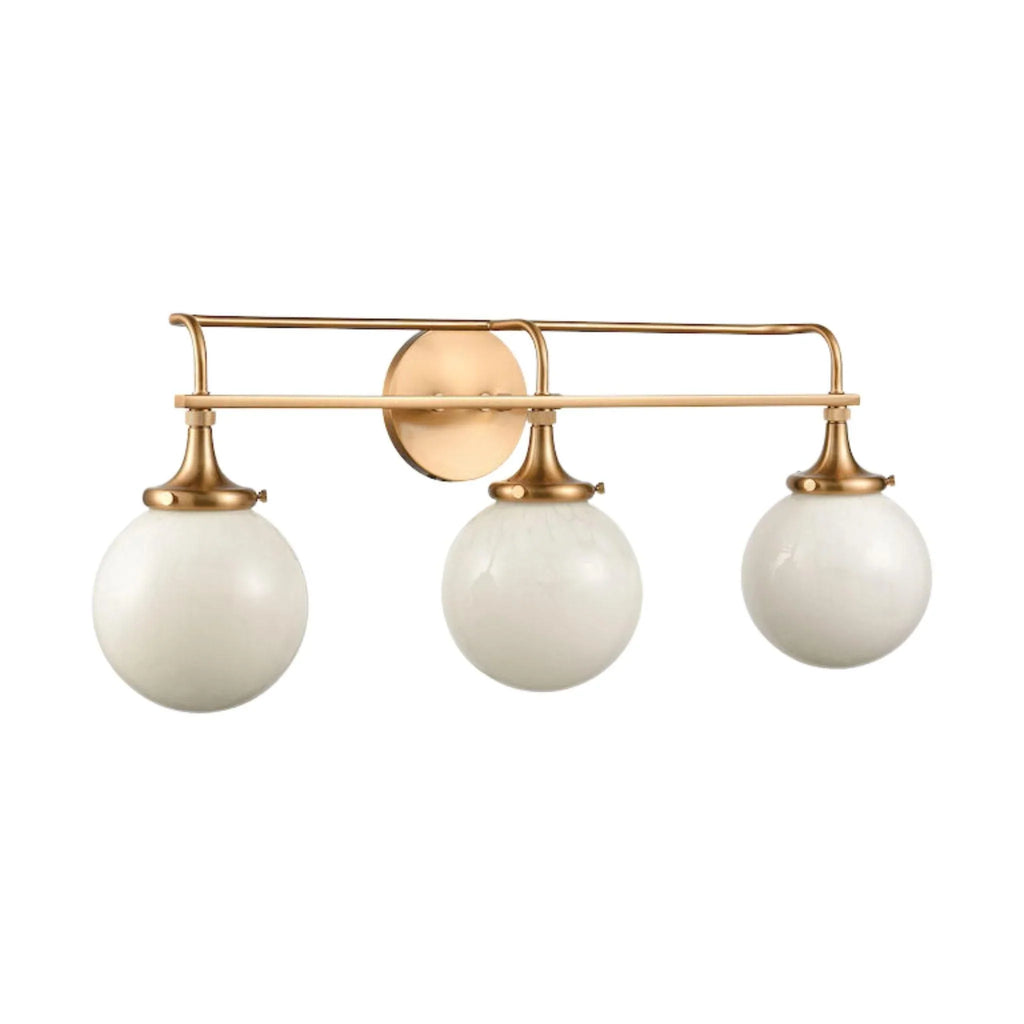 Satin Brass Retro Vanity Light - Sconces - The Well Appointed House