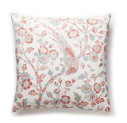 Scalamandre Anissa Coral Spice Print Pillow - Pillows - The Well Appointed House